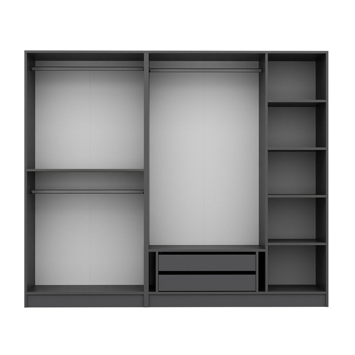 Ντουλάπα 225x210x52 εκ Ανθρακί 506MNR2427