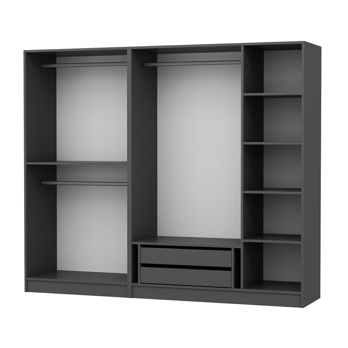 Ντουλάπα 225x210x52 εκ Ανθρακί 506MNR2427