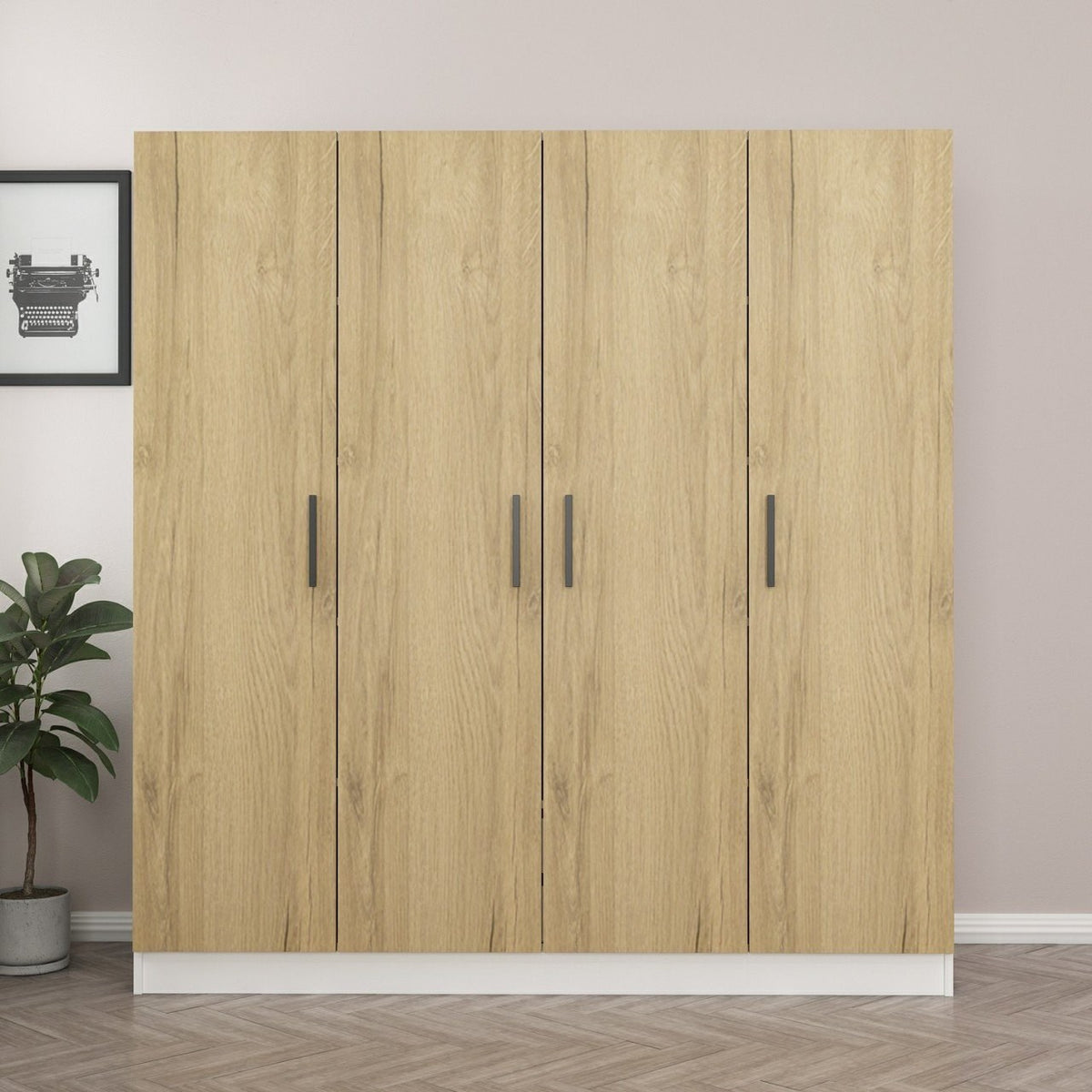 Ντουλάπα 180x190x52 εκ Walnut White 506MNR2432