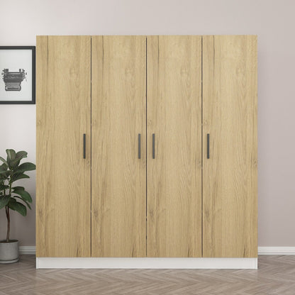Ντουλάπα 180x190x52 εκ Walnut White 506MNR2432