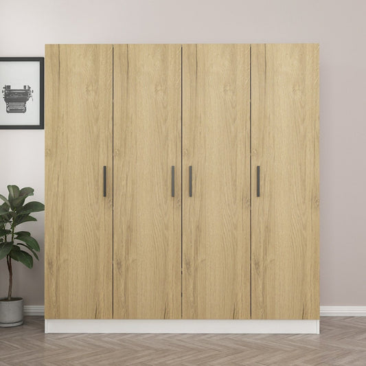 Ντουλάπα 180x190x52 εκ Walnut White 506MNR2432