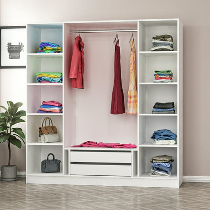 Ντουλάπα 180x190x52 εκ Walnut White 506MNR2432