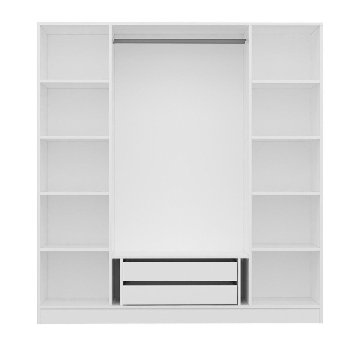 Ντουλάπα 180x210x52 εκ Walnut White 506MNR2433