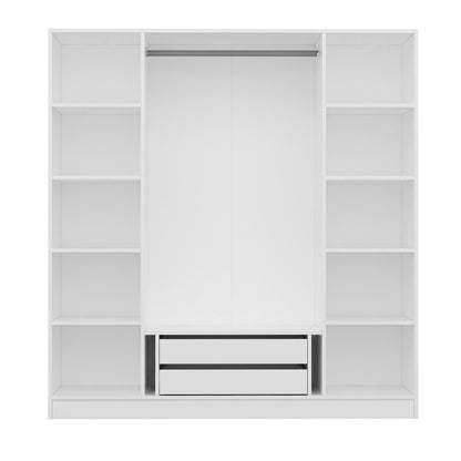 Ντουλάπα 180x210x52 εκ Walnut White 506MNR2433