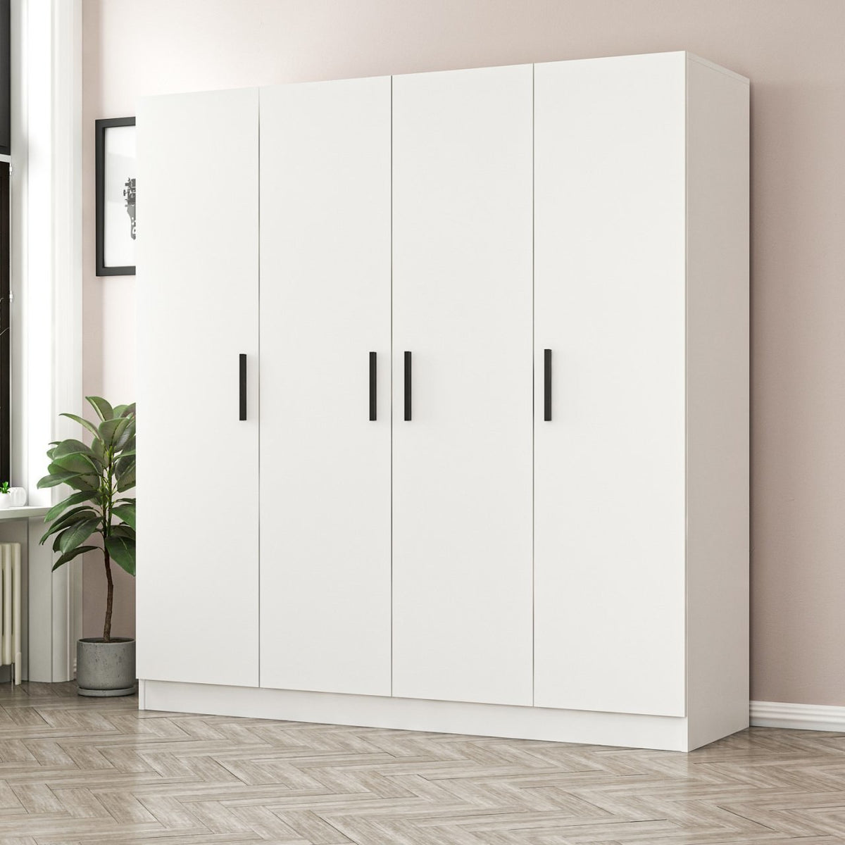 Ντουλάπα 180x190x52 εκ Λευκό 506MNR2442