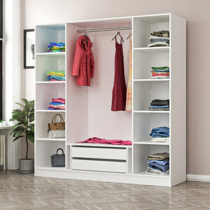 Ντουλάπα 180x210x52 εκ Λευκό 506MNR2443