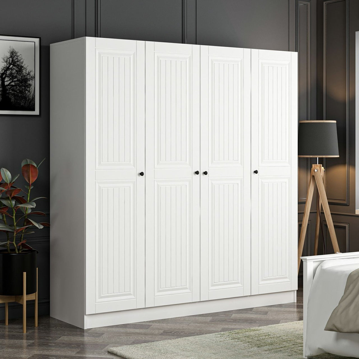 Ντουλάπα 180x190x52 εκ Λευκό 506MNR2454