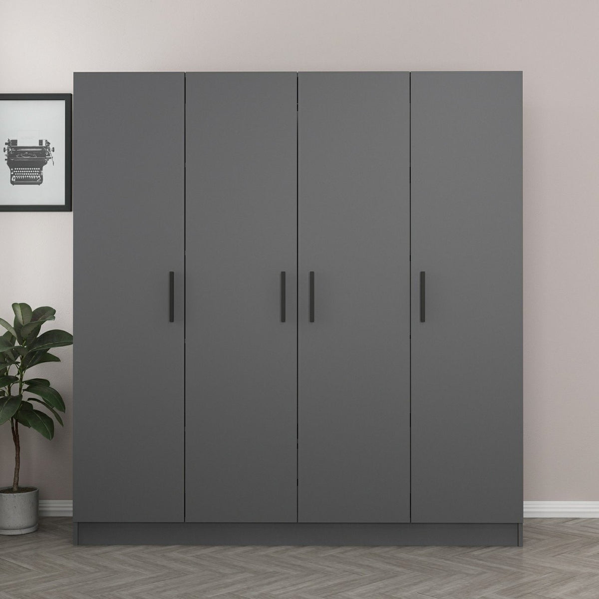 Ντουλάπα 180x210x52 εκ Ανθρακί 506MNR2463
