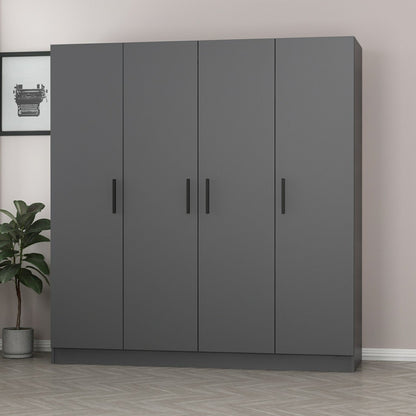 Ντουλάπα 180x210x52 εκ Ανθρακί 506MNR2463