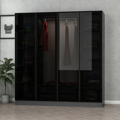 Ντουλάπα 180x210x52 εκ Anthracite Black 506MNR2475