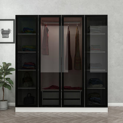Ντουλάπα 180x190x52 εκ White Black 506MNR2476