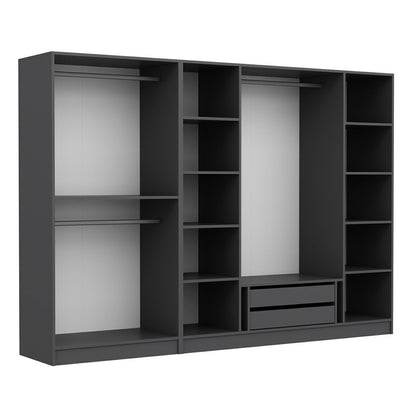 Ντουλάπα 270x190x52 εκ Ανθρακί 506MNR2503