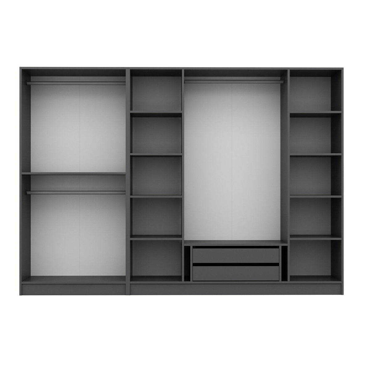 Ντουλάπα 270x190x52 εκ Ανθρακί 506MNR2503