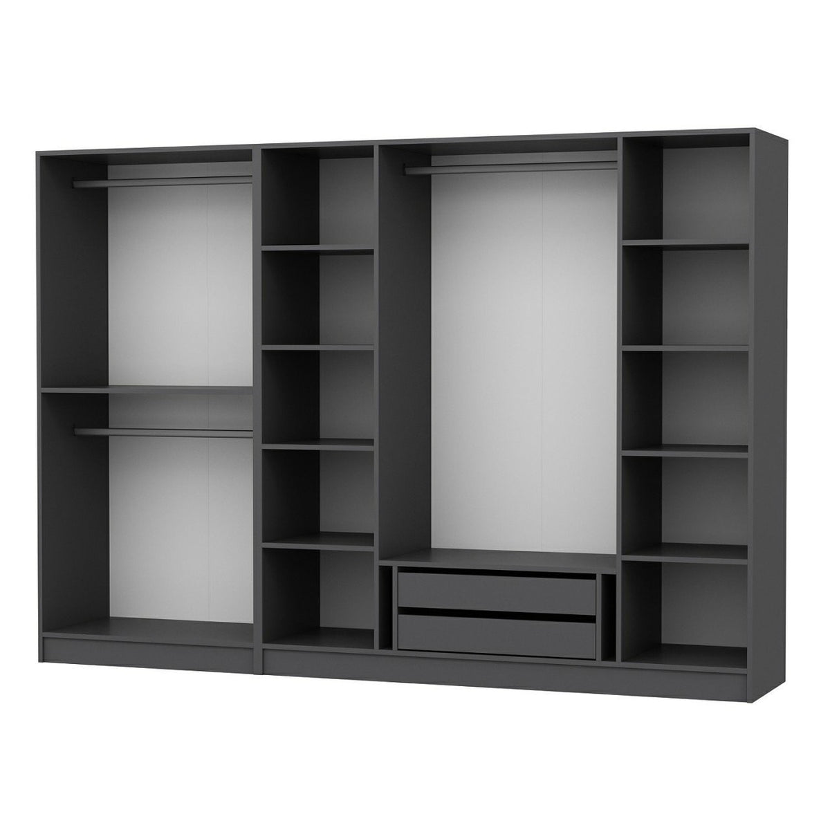 Ντουλάπα 270x190x52 εκ Ανθρακί 506MNR2503