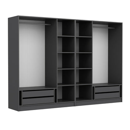 Ντουλάπα 270x190x52 εκ Ανθρακί 506MNR2507