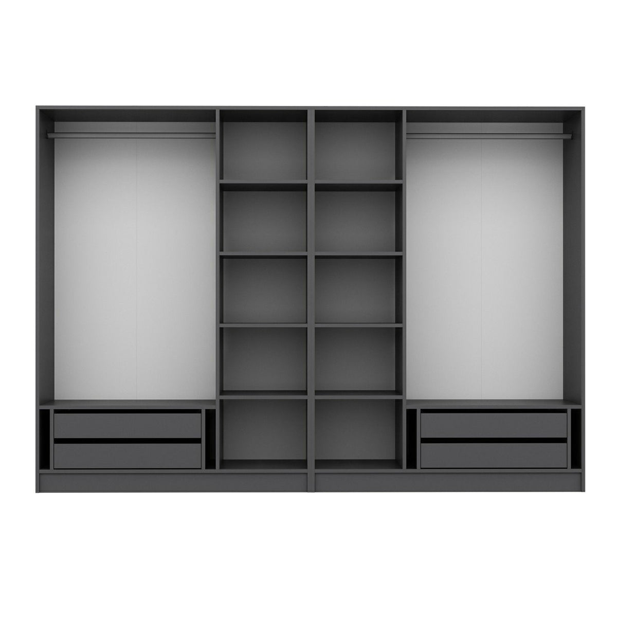 Ντουλάπα 270x190x52 εκ Ανθρακί 506MNR2507