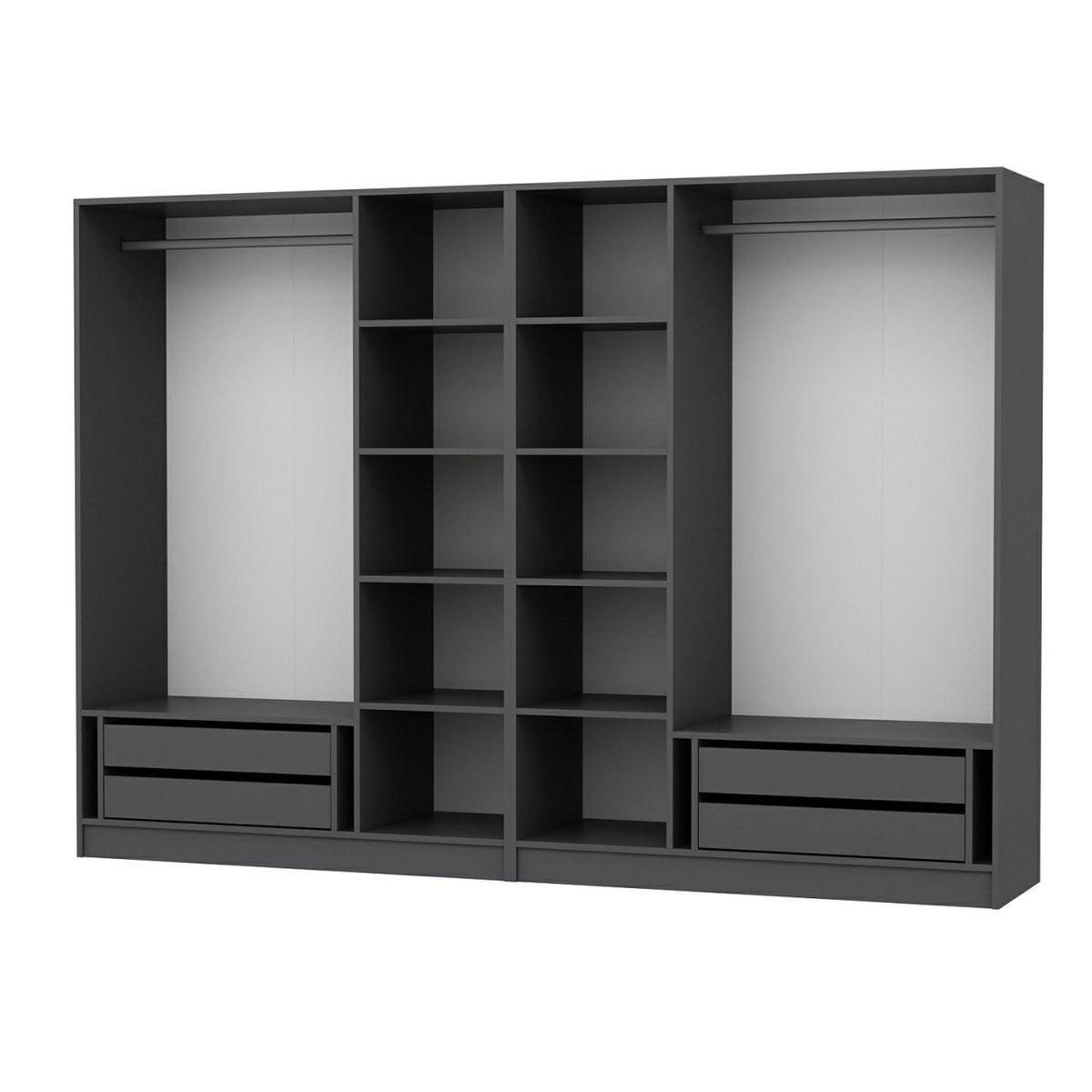 Ντουλάπα 270x190x52 εκ Ανθρακί 506MNR2507