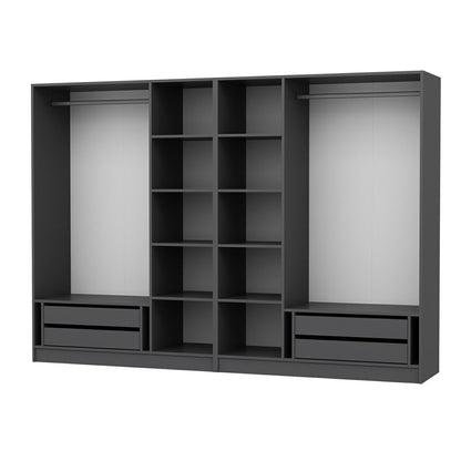 Ντουλάπα 270x190x52 εκ Ανθρακί 506MNR2507