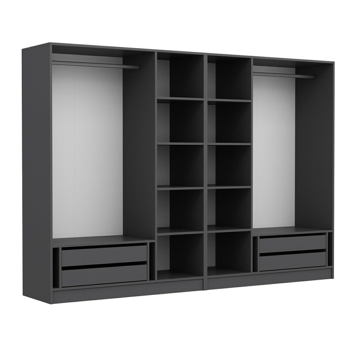 Ντουλάπα 270x210x52 εκ Ανθρακί 506MNR2508