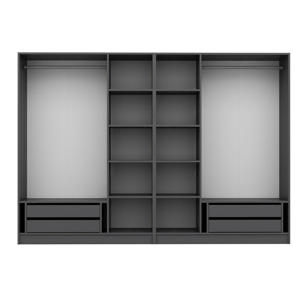 Ντουλάπα 270x210x52 εκ Ανθρακί 506MNR2508