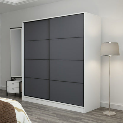 Ντουλάπα 180x190x52 εκ White Anthracite 506MNR2519