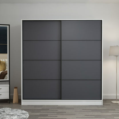 Ντουλάπα 180x210x52 εκ White Anthracite 506MNR2520