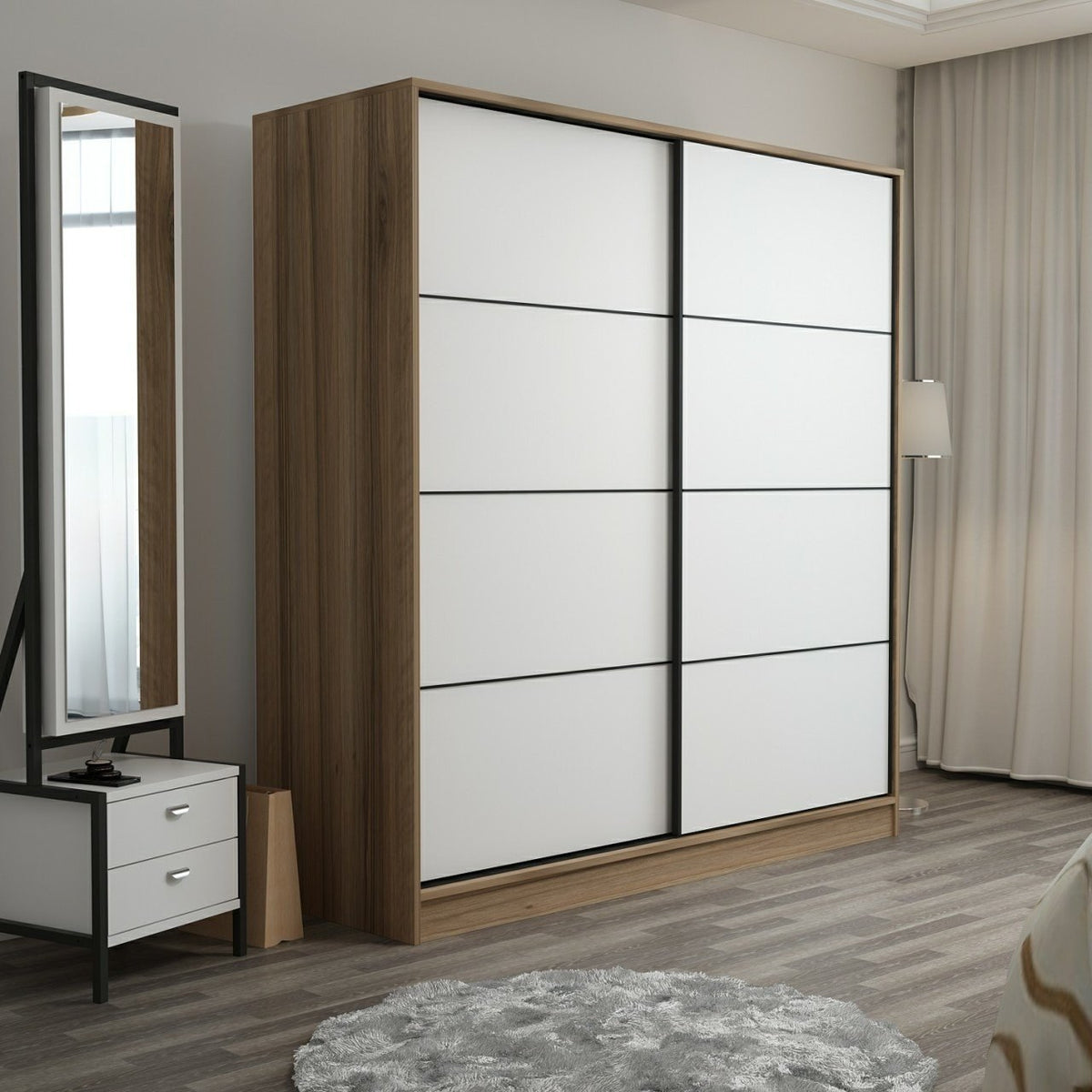 Ντουλάπα 180x210x52 εκ White Dore 506MNR2530