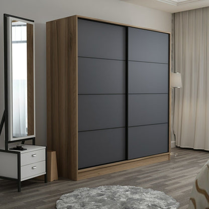 Ντουλάπα 180x190x52 εκ Dore Anthracite 506MNR2533