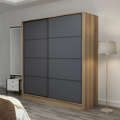Ντουλάπα 180x210x52 εκ Dore Anthracite 506MNR2534