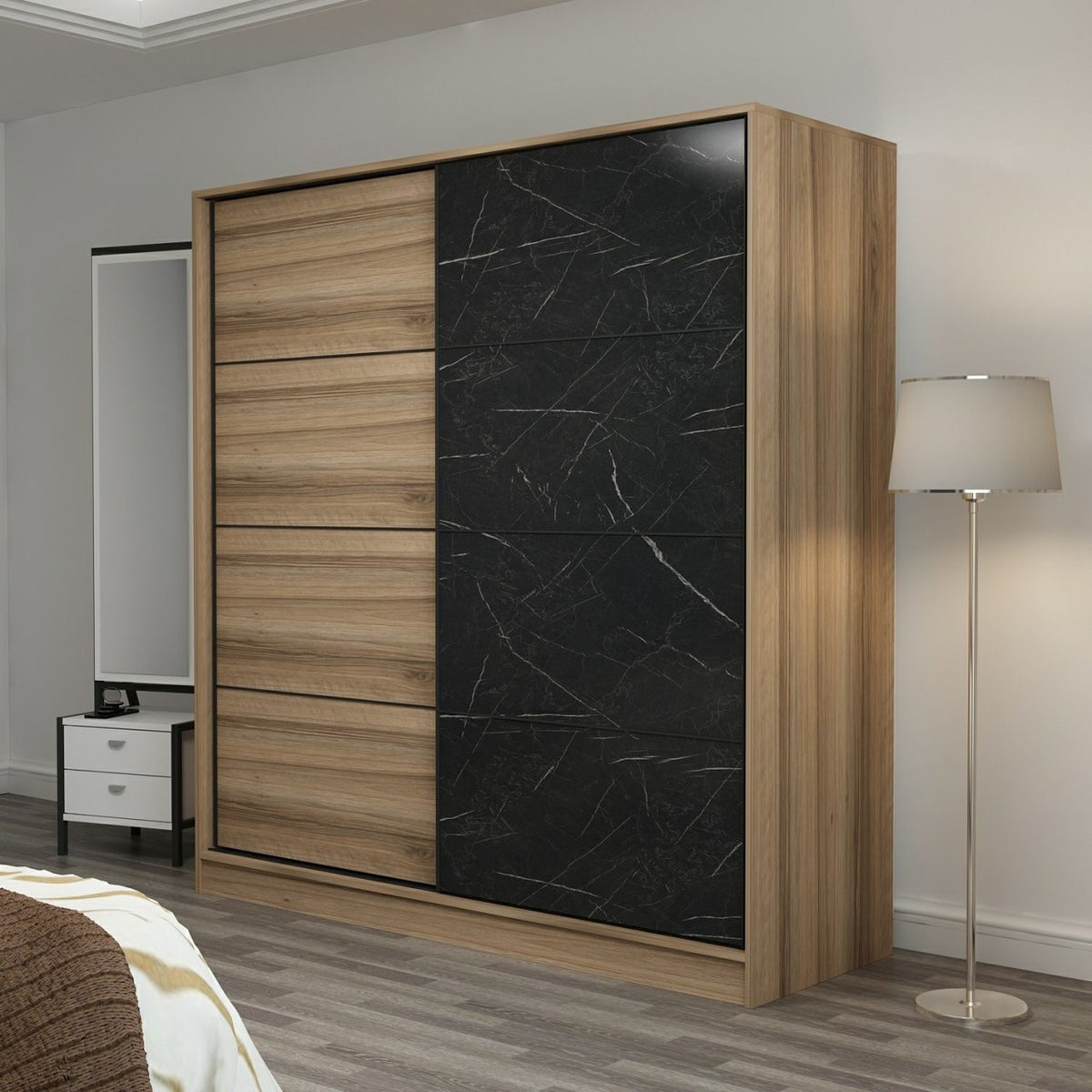 Ντουλάπα 180x190x52 εκ Dore Black 506MNR2537