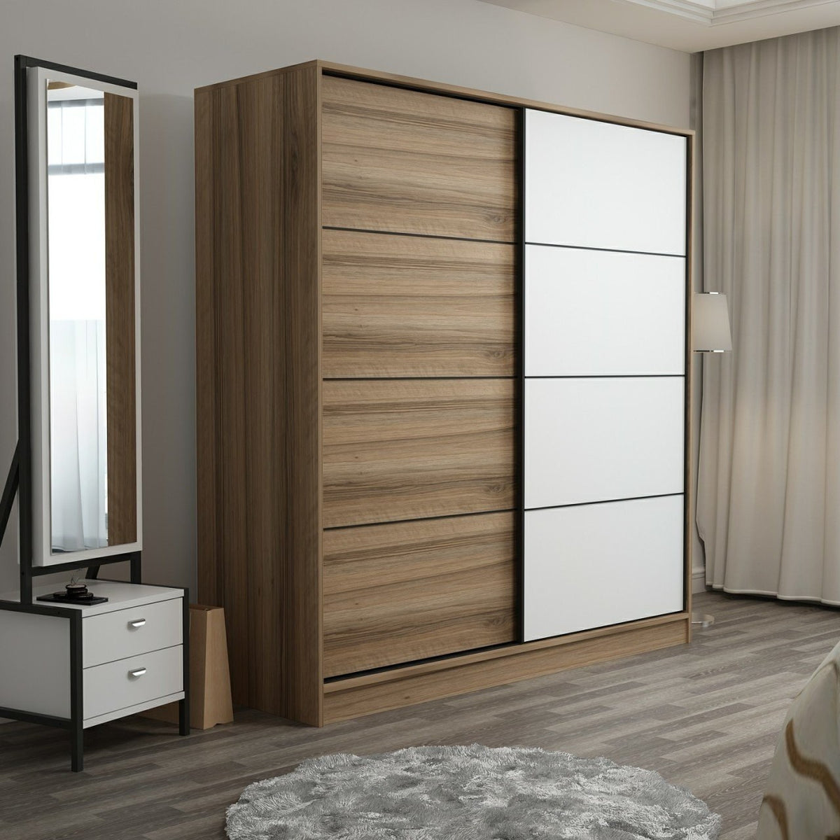 Ντουλάπα 180x210x52 εκ Dore White 506MNR2542