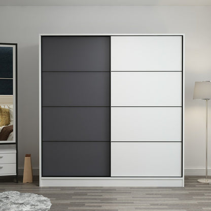 Ντουλάπα 220x210x52 εκ White Anthracite 506MNR2549