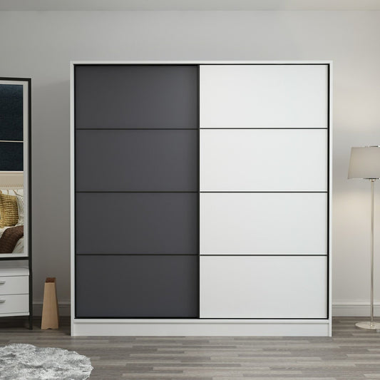 Ντουλάπα 220x210x52 εκ White Anthracite 506MNR2549