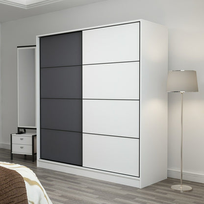 Ντουλάπα 220x210x52 εκ White Anthracite 506MNR2549