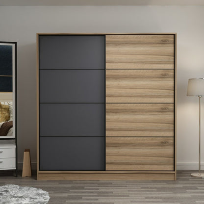 Ντουλάπα 220x210x60 εκ Dore Anthracite 506MNR2554