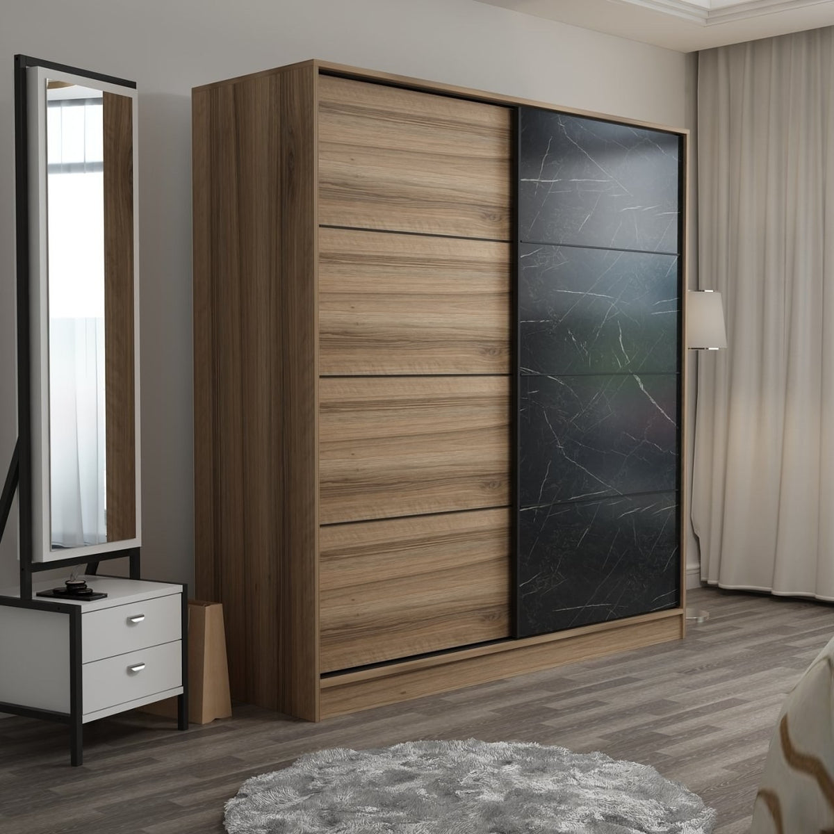 Ντουλάπα 220x210x60 εκ Dore 506MNR2555