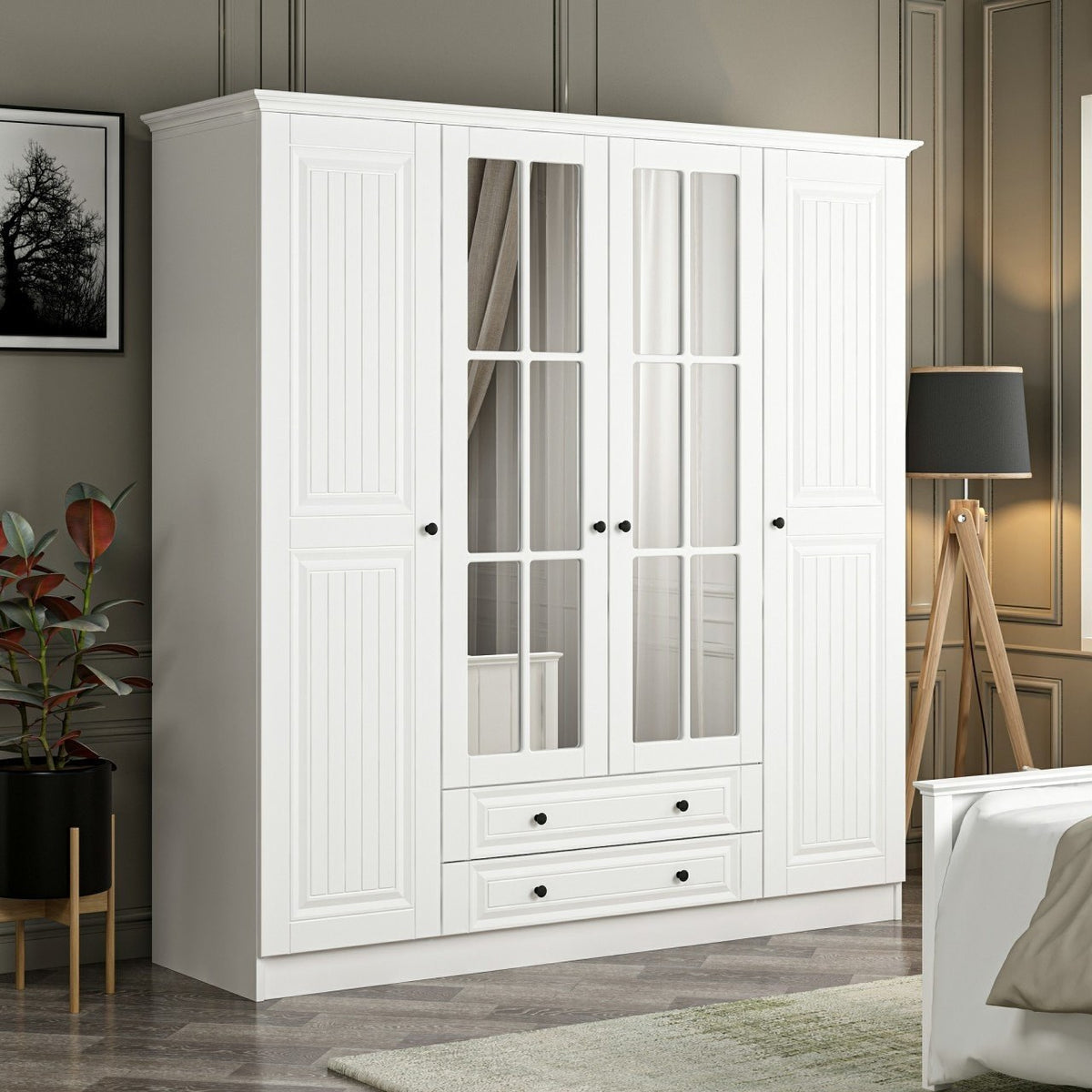 Ντουλάπα 180x190x52 εκ Λευκό 506MNR2558