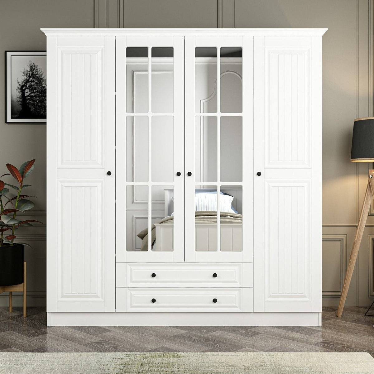 Ντουλάπα 180x210x52 εκ Λευκό 506MNR2559