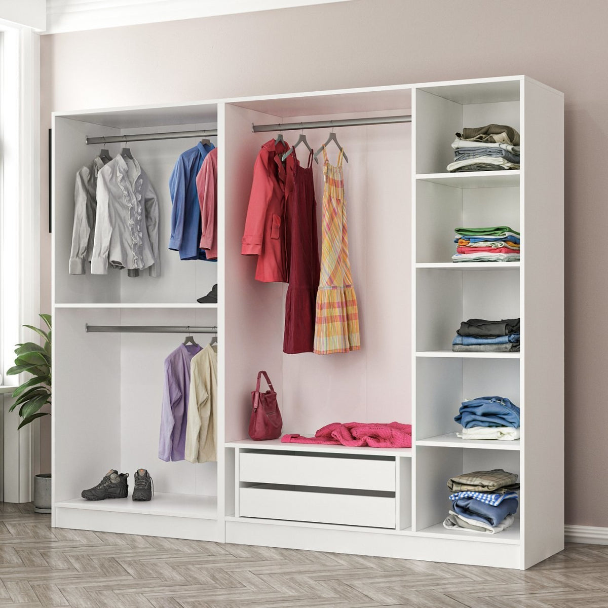 Ντουλάπα 225x190x52 εκ Λευκό 506MNR2565