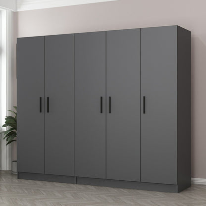 Ντουλάπα 225x190x52 εκ Ανθρακί 506MNR2575
