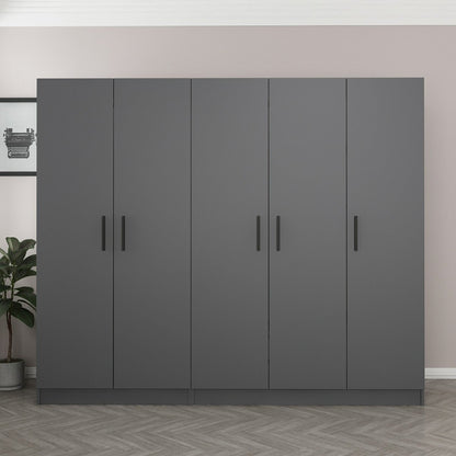Ντουλάπα 225x190x52 εκ Ανθρακί 506MNR2575