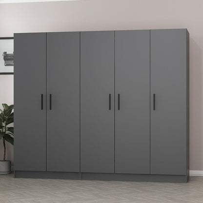 Ντουλάπα 225x210x52 εκ Ανθρακί 506MNR2576