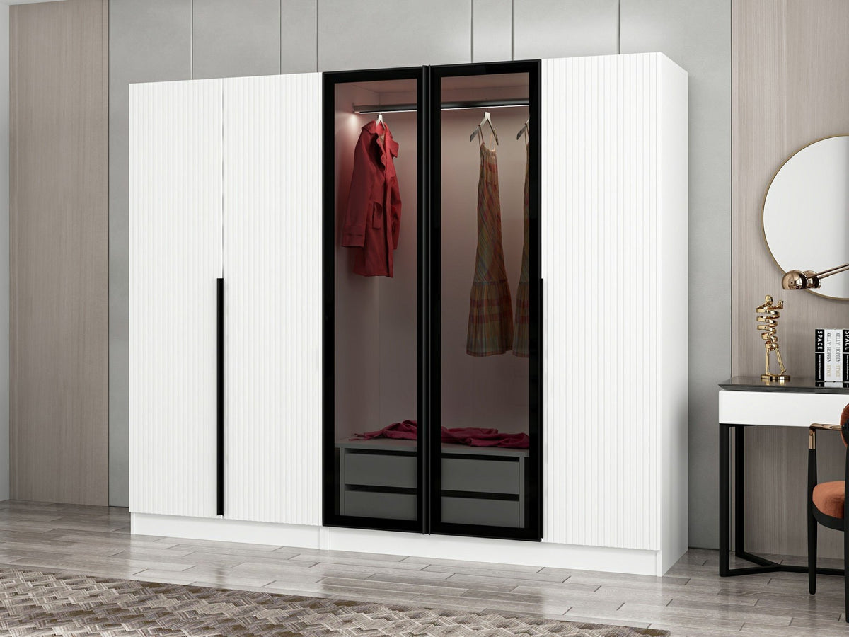 Ντουλάπα 225x210x52 εκ White Dark Grey 506MNR2607