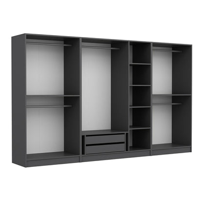 Ντουλάπα 315x190x52 εκ Ανθρακί 506MNR2611