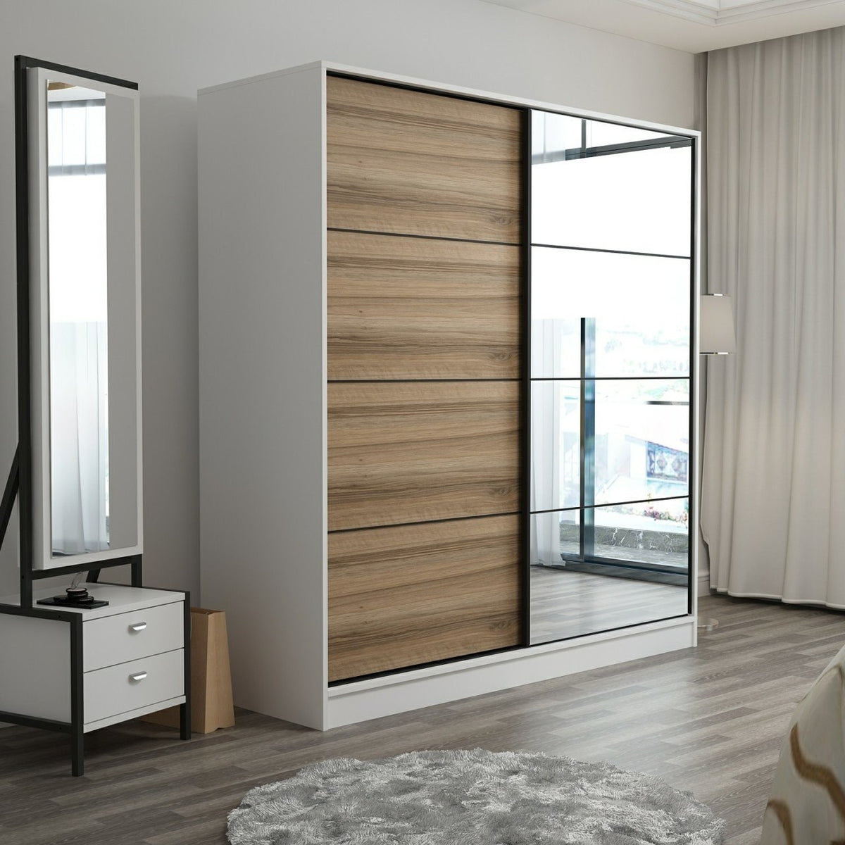 Ντουλάπα 180x190x52 εκ White Dore 506MNR2625