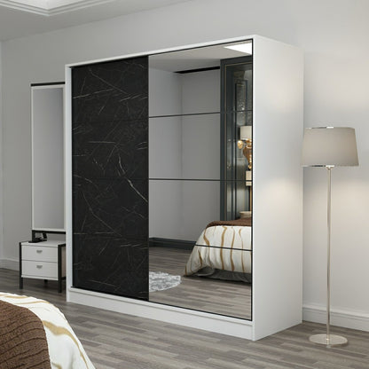 Ντουλάπα 180x190x52 εκ White Black 506MNR2629