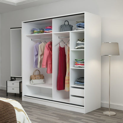 Ντουλάπα 180x190x52 εκ White Black 506MNR2629