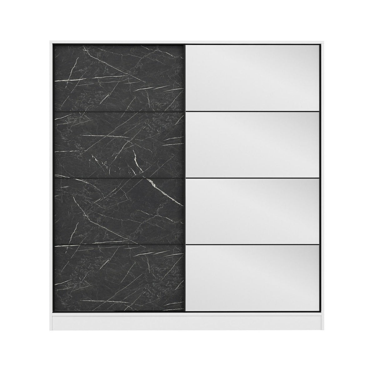 Ντουλάπα 180x190x52 εκ White Black 506MNR2629