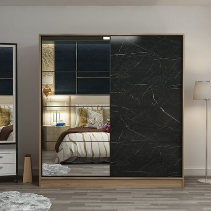 Ντουλάπα 180x190x52 εκ Dore Black 506MNR2637