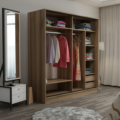 Ντουλάπα 180x190x52 εκ Dore Black 506MNR2637